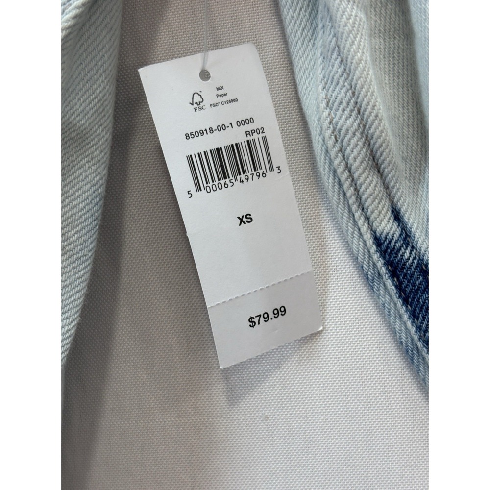 GAP Denim Womens XS Tie Dye Jean Jacket Light Wash Blue NWT 850918-00-1 0000 - Picture 5 of 14